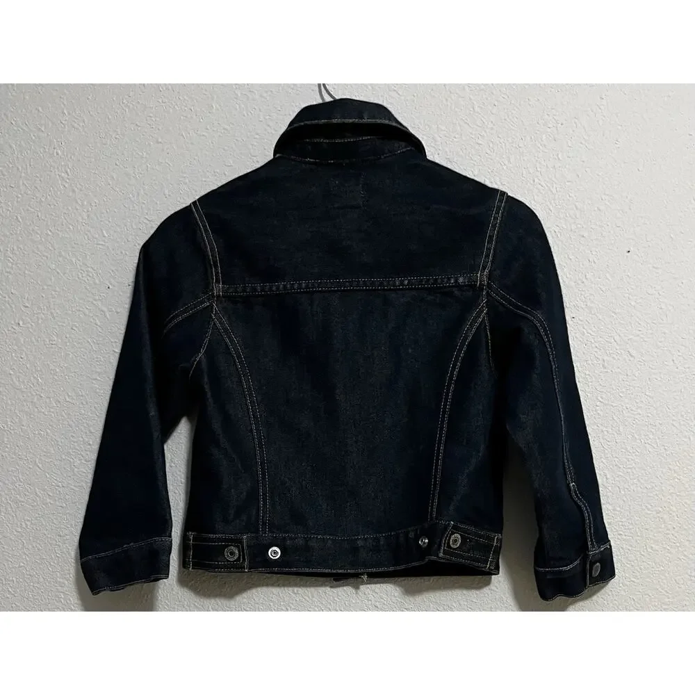GAP Kids XS (4) Blue Denim Jacket Button Front Long Sleeve Collared Pockets